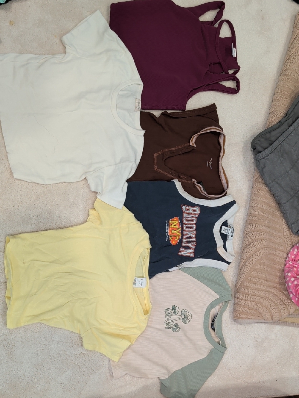 Vintage Girls' Short Sleeve Tee Pack — Cream, Yellow, Navy, Brown, Plum, Mauve